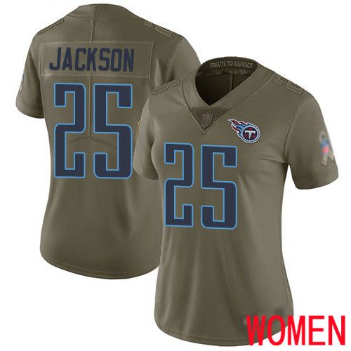 Tennessee Titans Limited Olive Women Adoree  Jackson Jersey NFL Football #25 2017 Salute to Service->youth nfl jersey->Youth Jersey